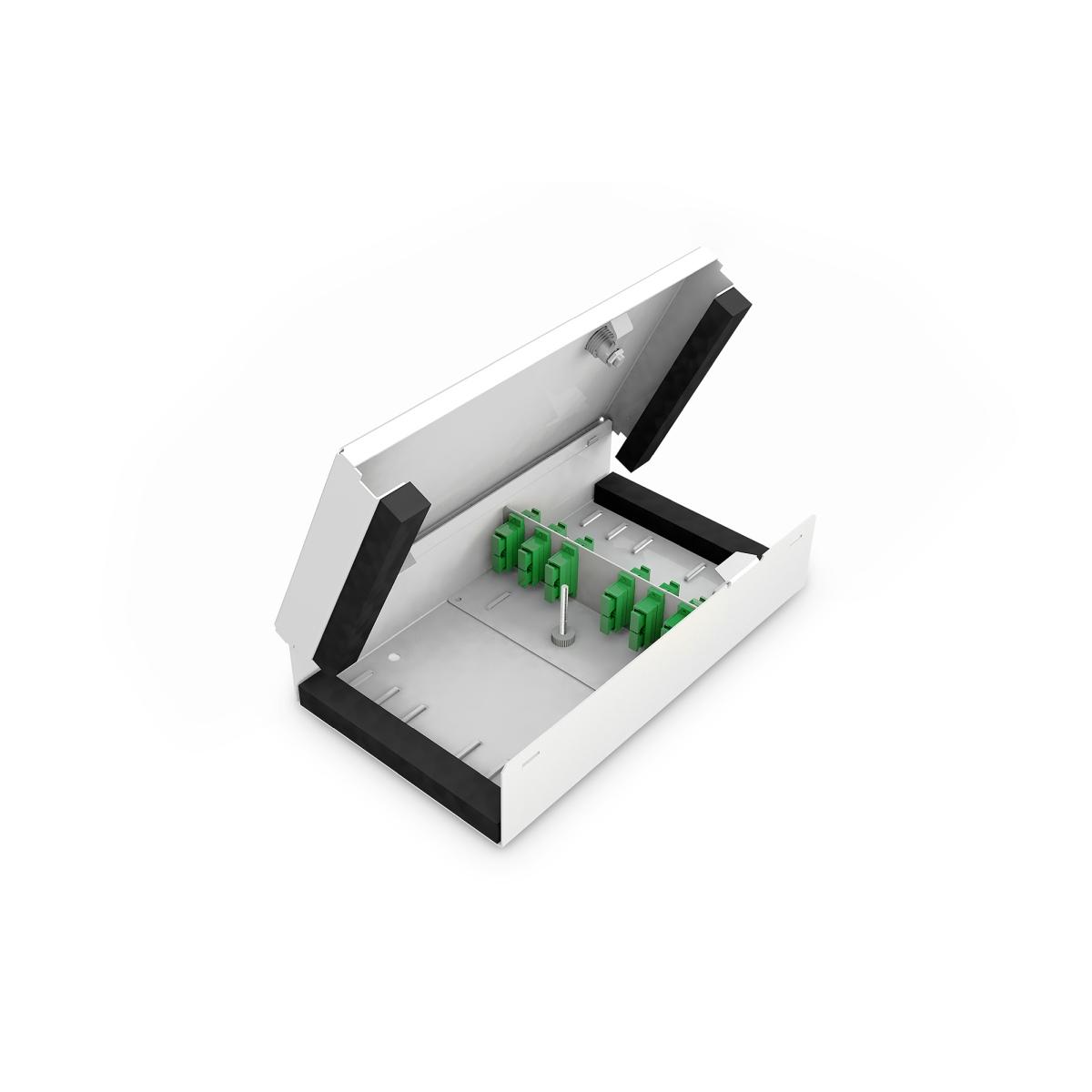 UNIBOX FIBRA OTTICA PER MONTAGGIO A PARETE 265 x 150 x 55 mm, grigio (RAL 7035) DIGITUS