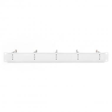 Pannello di gestione cavi 1he 5 anelli in acciaio 40x75 mm, grigio (ral 7035)