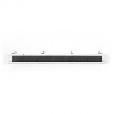 Pannello di gestione cavi 1he con guarnizione a spazzola 4 anelli in acciaio 40x75 mm, grigio (ral 7035)