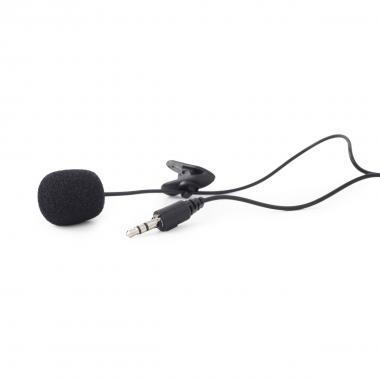 Microfono nero con clip, jack 3,5, mic-c-01