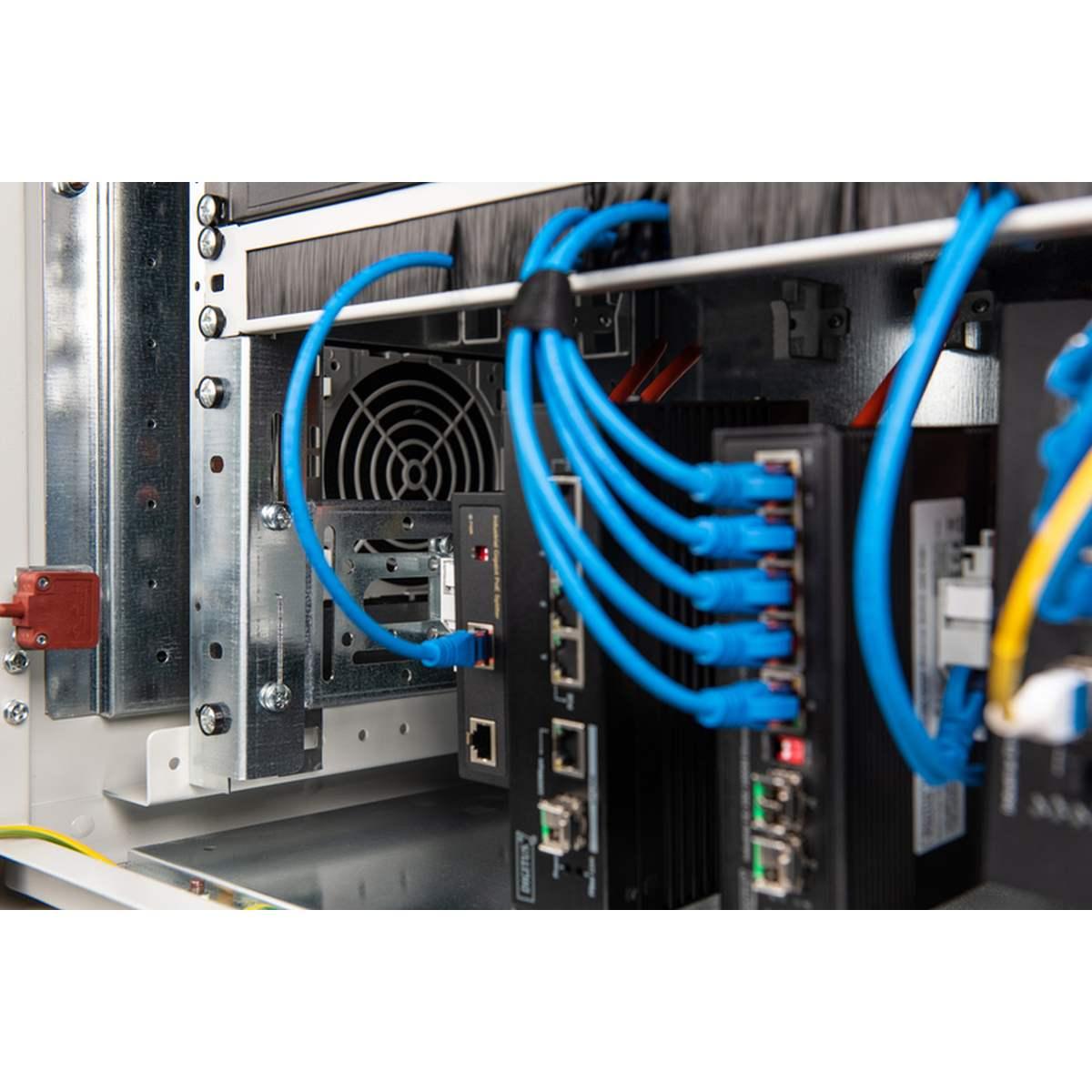 Supporto guida DIN 4U, 178x483x223 mm, galvanized incl. din rail, variable depth and height