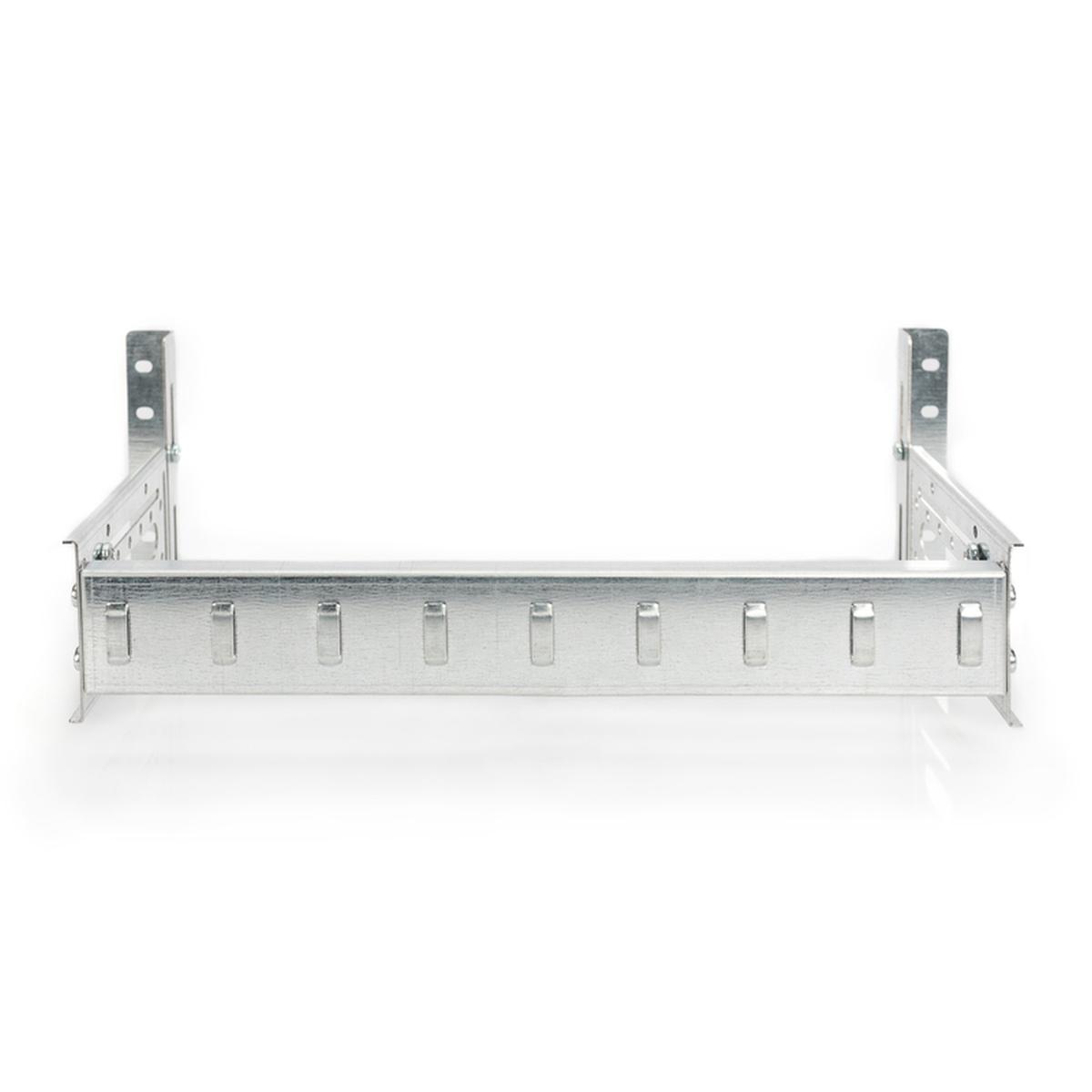 Supporto guida DIN 4U, 178x483x223 mm, galvanized incl. din rail, variable depth and height