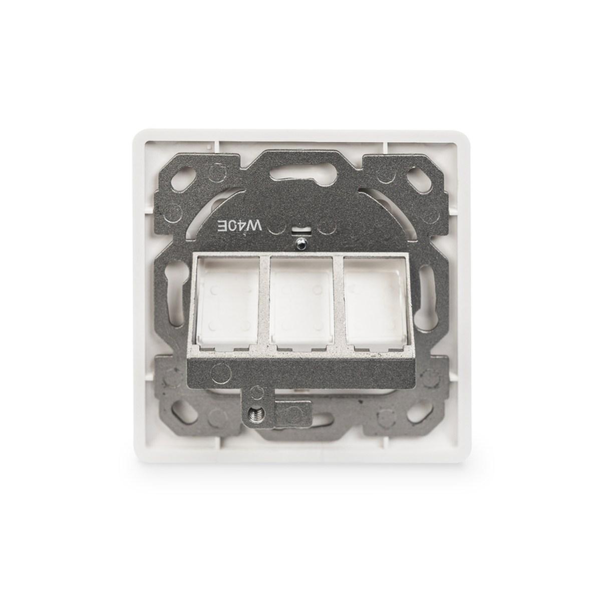 DIGITUS Scatola di derivazione vuota per modulo Keystone, telaio 80 x 80 mm + piastra centrale 50 x 50 mm