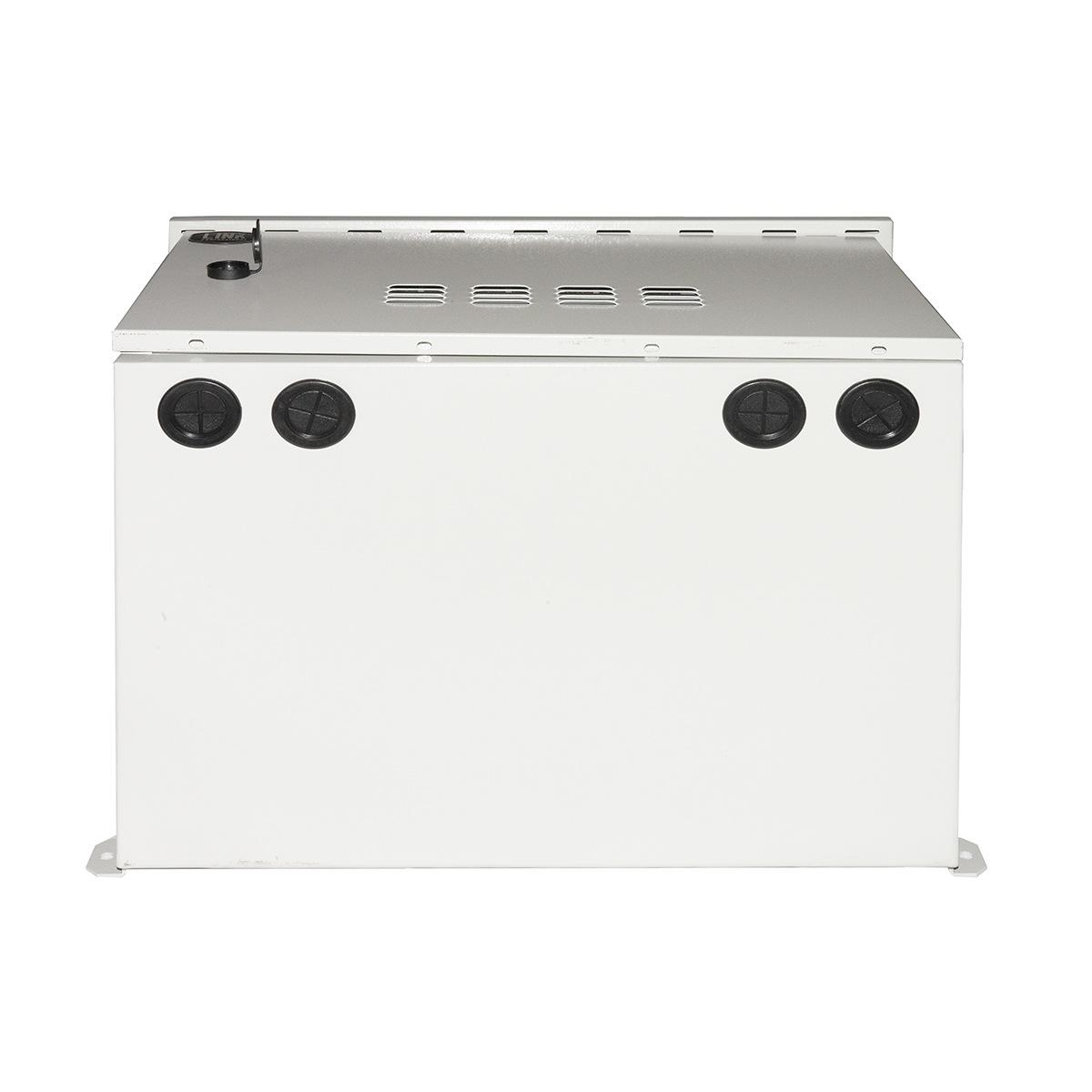 Armadio rack 19 pollici 6u per reti da esterno classe protezione ip55 misure mm (l)600x(p)600x(a)333 grigio chiaro con ventole filtrate