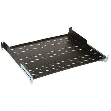 RIPIANO PER ARMADIO 19" 1 UNITA' PROFONDITA' 350 MM. (UNIVERSALE) 4 ATTACCHI (FRONTALE+POSTERIORE) COLORE NERO