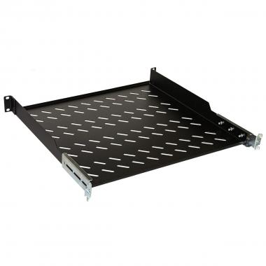 RIPIANO PER ARMADIO 19" 1 UNITA' PROFONDITA' 550 MM. (UNIVERSALE) 4 ATTACCHI (FRONTALE+POSTERIORE) COLORE NERO