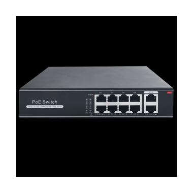 Switch poe 8 porte rj45 + 2 rj45 uplink, velocitÀ della porta 10/100/1000 mbps, 8 porte poe 802.3af/at fino a 30w per ogni porta, potenza totale poe 120w