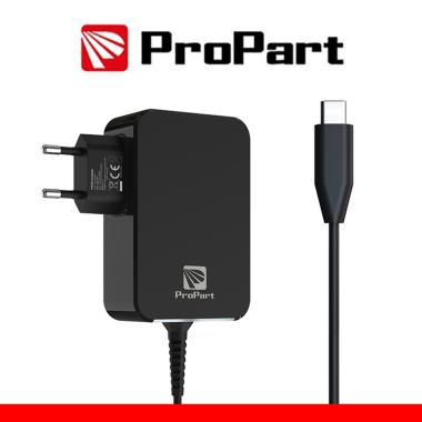 Alimentatore per notebook usb type c, 65w nero