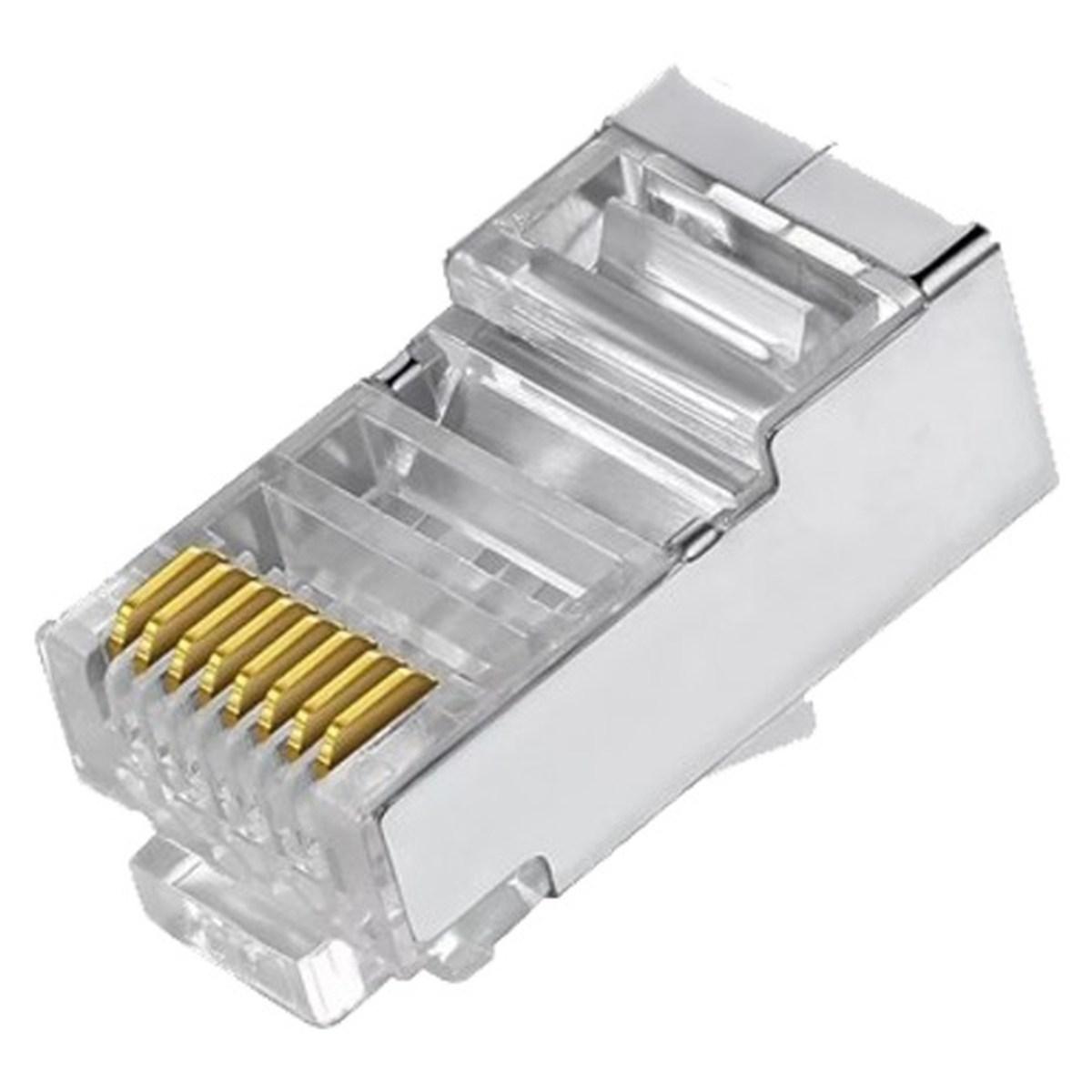Connettori rj45 pass-through, per crimpare, compatibile con il cavo ftp cat 6, tipo ez, 50 pezzi