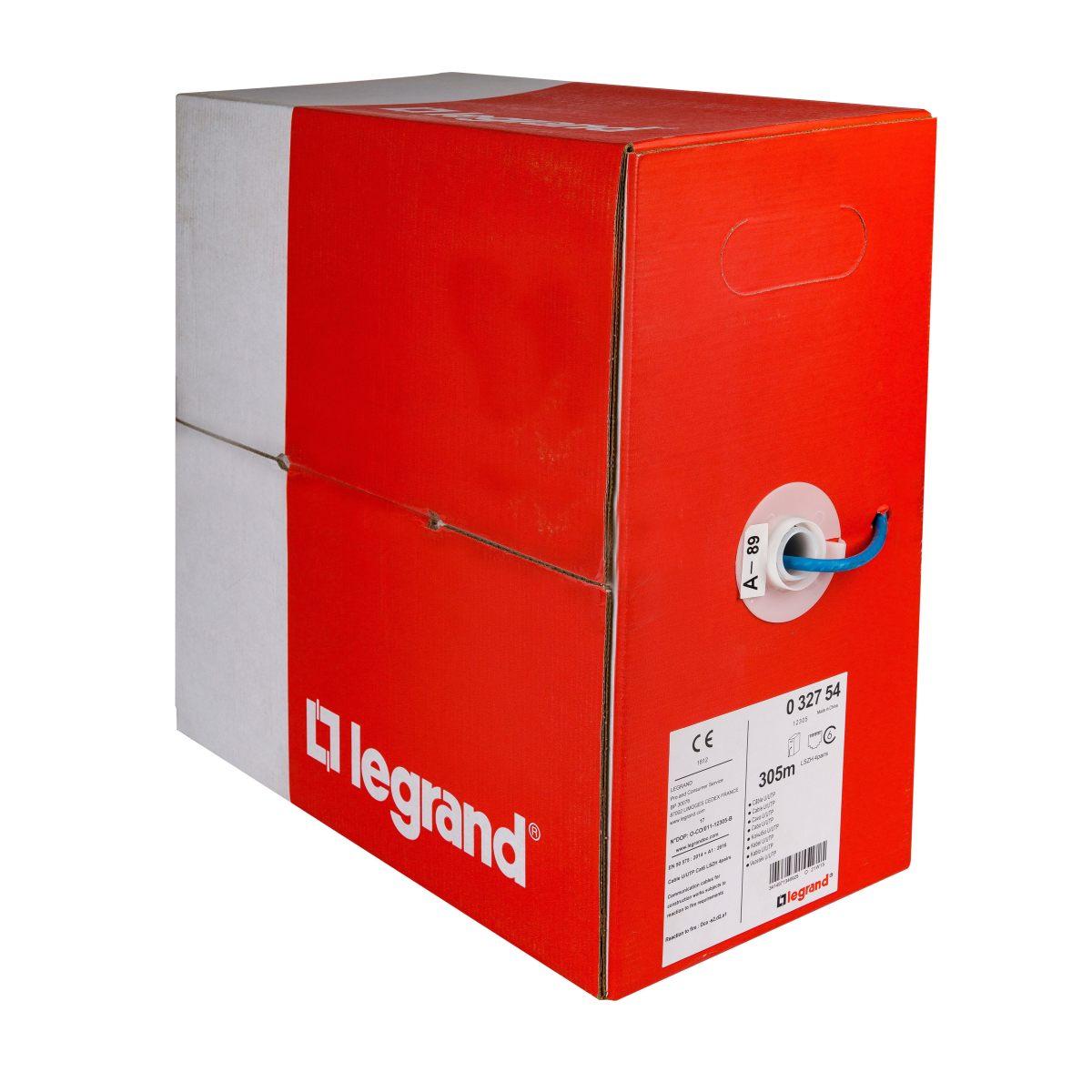 Cavo solido utp per reti categoria 6 in rame, blu, legrand, lg-032754