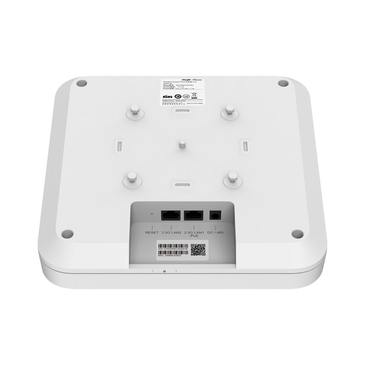 Reyee ap omnidirezionale wi-fi 6 ad alta densitÀ, frequenza 2.4 e 5 ghz, supporta 802.11a/b/g/n/ac/ax, velocitÀ di trasmissione fino a 6000 mbps, antenne mu-mimo 4x4 in 2.4ghz, 4x4