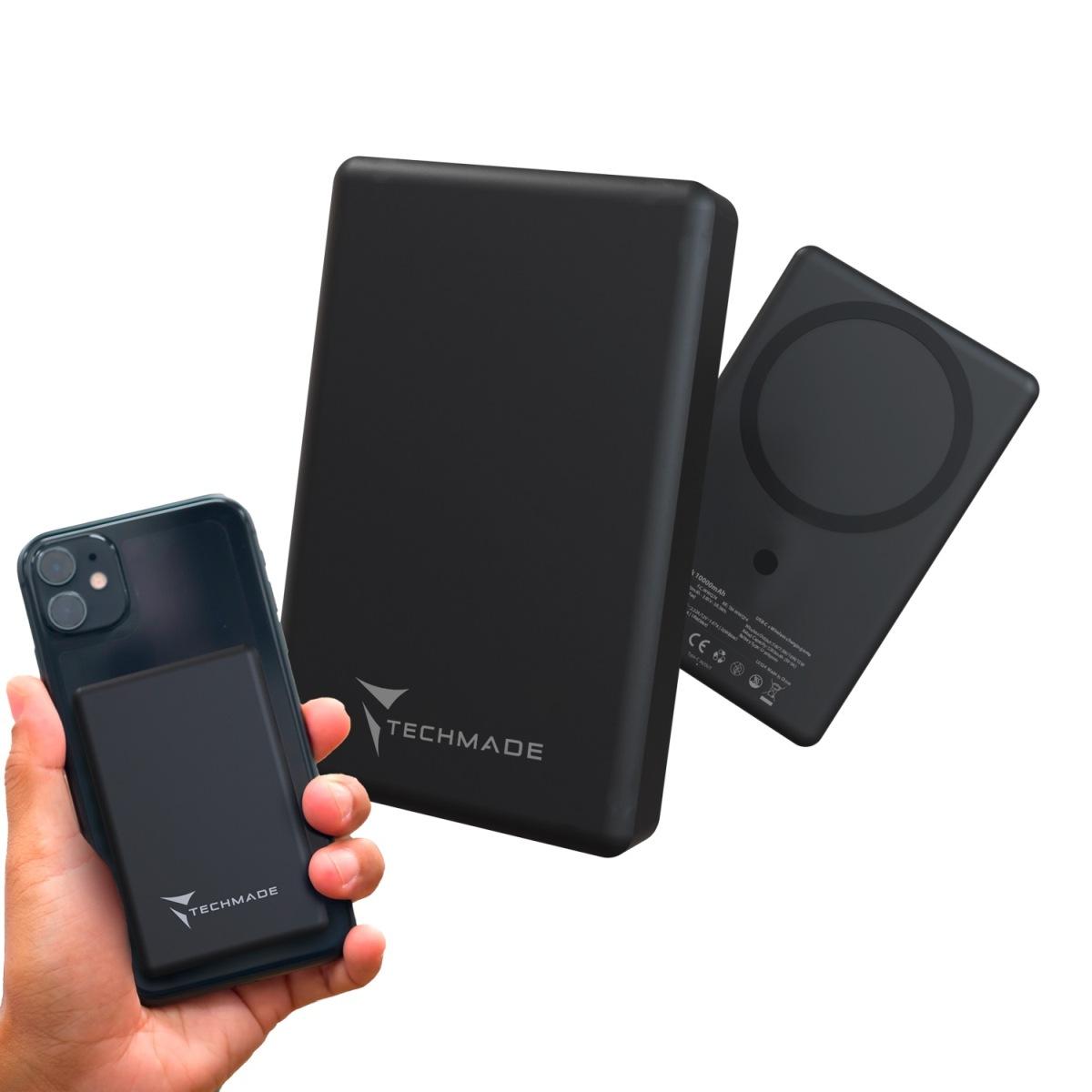 Techmade powerbank slim 10000mah wireless magnetico pd 22.5 w