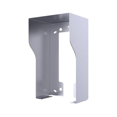 Copertura per videocitofono, specifica per akuvox ak-r20a, misure: 154 (i) x 87 (la) x 50 (lu) mm, fabbricata in acciaio galvanizzato, tettuccio antipioggia, montaggio a parete