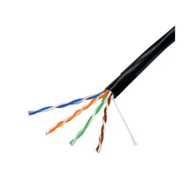Cavo utp safire categoria 6, bobina di cavo 305 m, awg24, conduttore ofc, purezza 99.9% rame, copertura speciale per esterno, nero