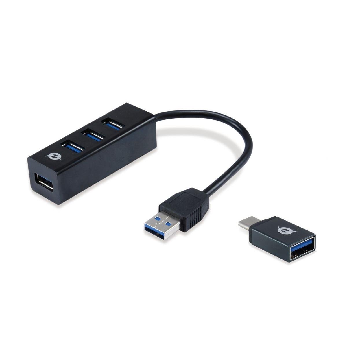 Mini hub 4 porte usb 3.2 con adattatore usb c