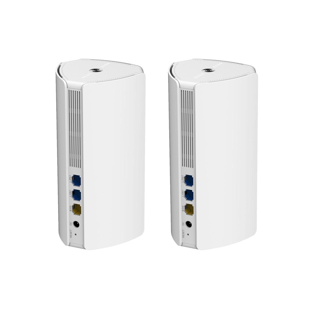Reyee pack 2 router router gigabit mesh wi-fi 6 ax1800, 3 porte rj45 10/100/1000 mbps, 802.11ax 2x2 dual band 2.4 e 5 ghz, gestione remota tramite cloud e app, controllo genitori,