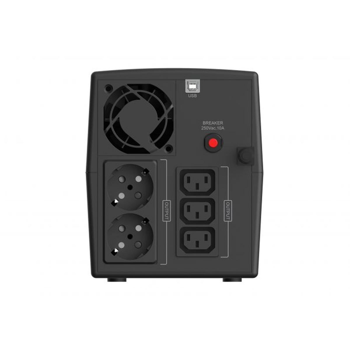 Ups conceptronic zeus03e 1200va/720w avr integrato - 3 prese iec ue, 2 prese schuko, riavvio automatico, include 1porta usb