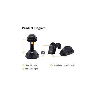 Lettore codici a barre wireless 1d a lunga distanza con stand, equip, 351025