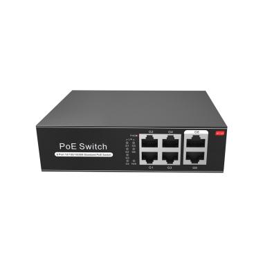 Switch poe 4 porte poe + 2 uplink rj45, velocitÀ fino a 1000 mbps su tutte le porte, fino 60w in totale per tutte le porte, larghezza di banda 12 gbps, standard ieee802.3af (poe) /