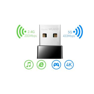 Mini adattatore usb wireless dual band ac650