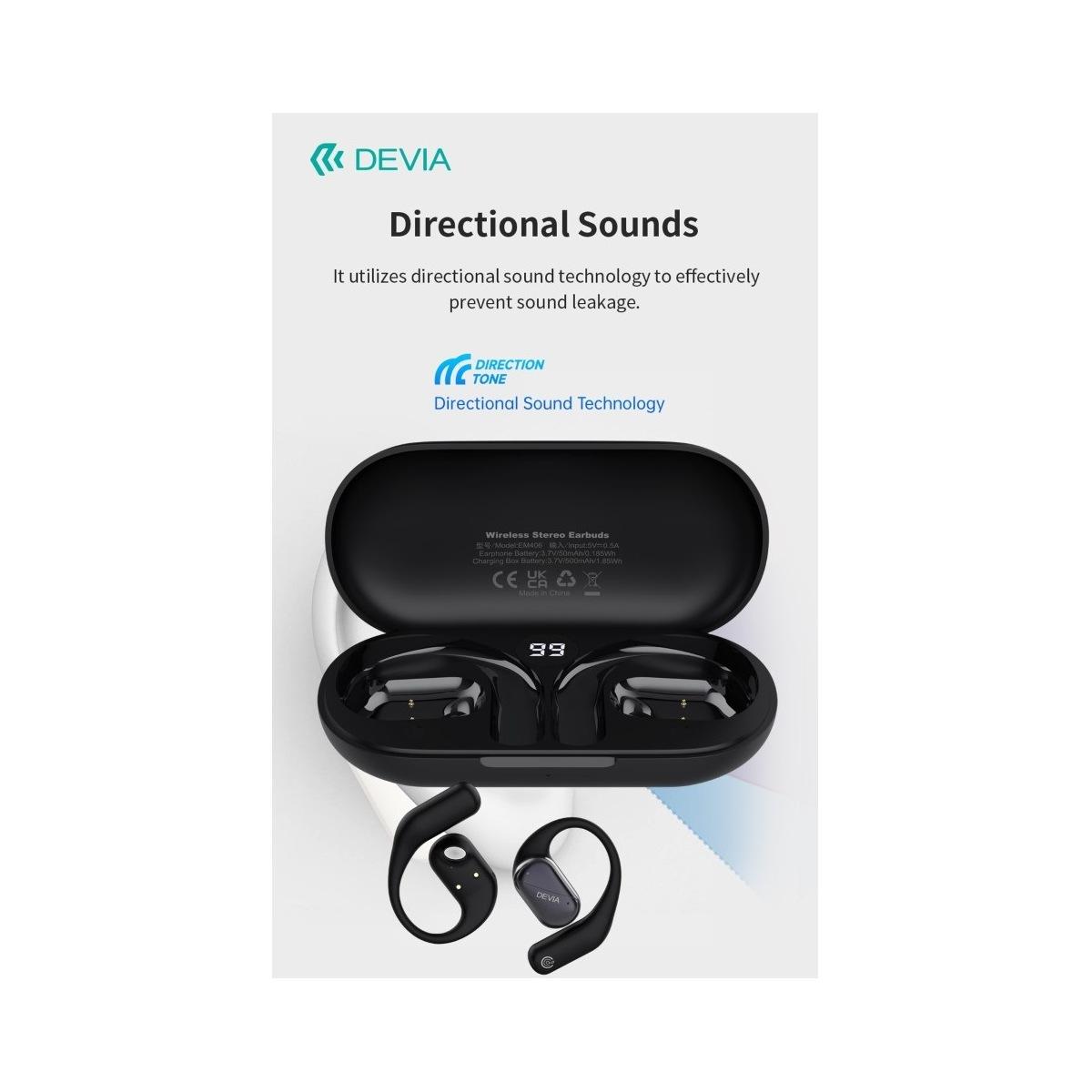 Auricolari em406 wireless senza inserimento nell'orecchio ows lite1, colore nero