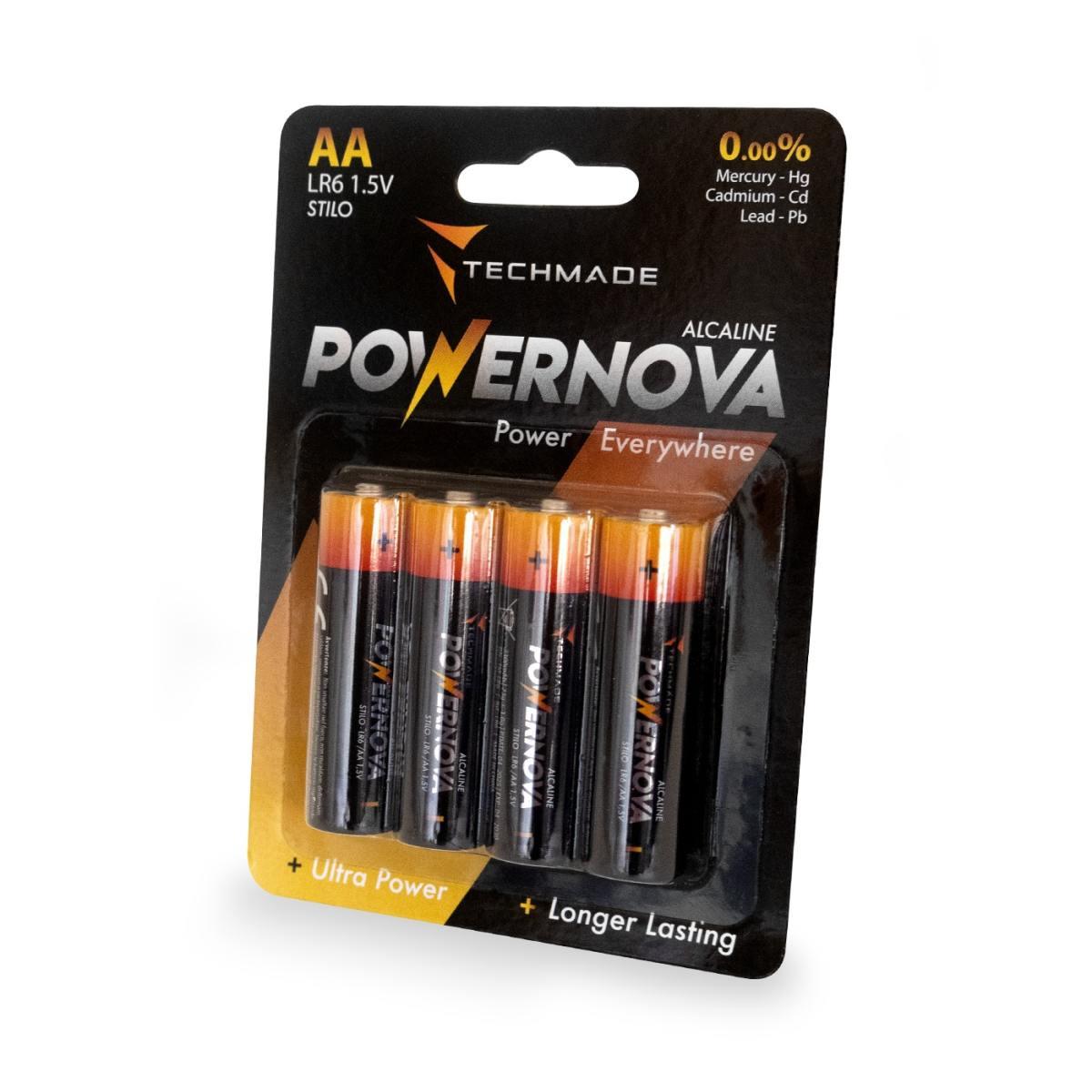 Batteria stilo alcaline modello aa tm-lr6 confezione 4 pz