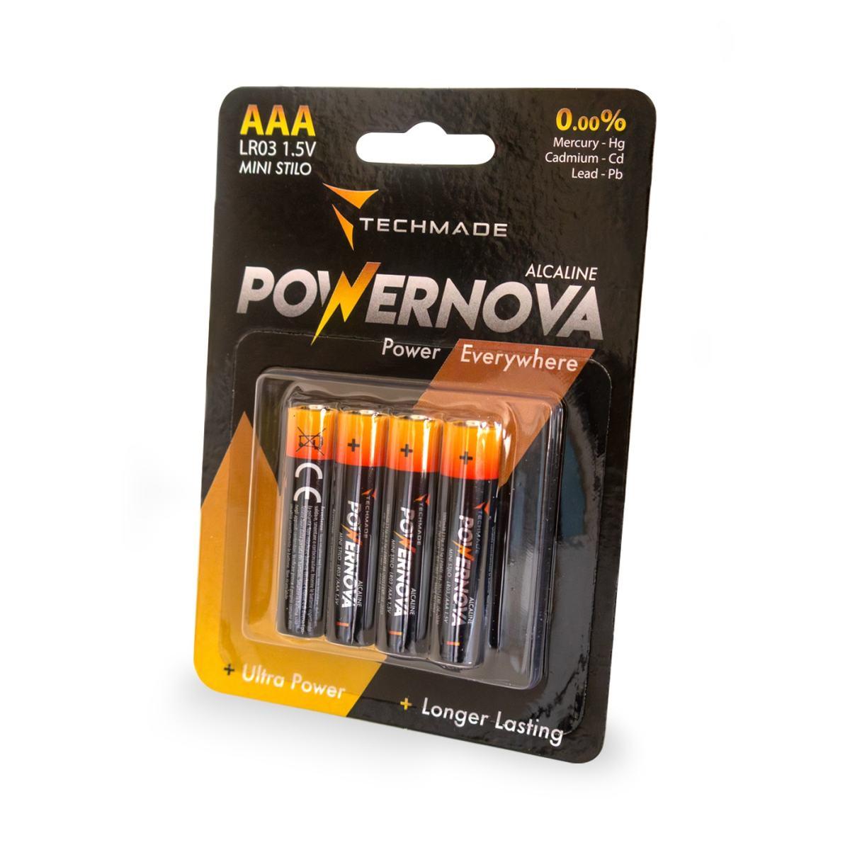 Batteria stilo alcaline modello aaa tm-lr03 confezione 4 pz