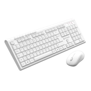 Kit tastiera + mouse wireless bianco