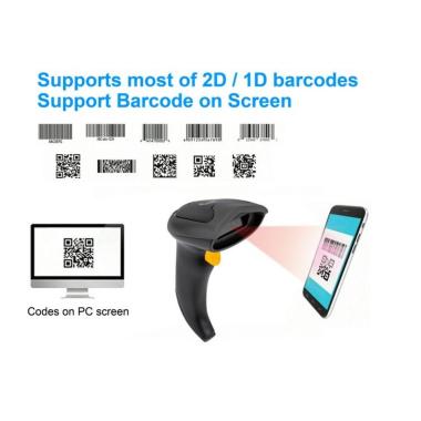 Lettore di codici a barre 2d dual mode wireless 2.4ghz + bluetooth, con supporto, 351029