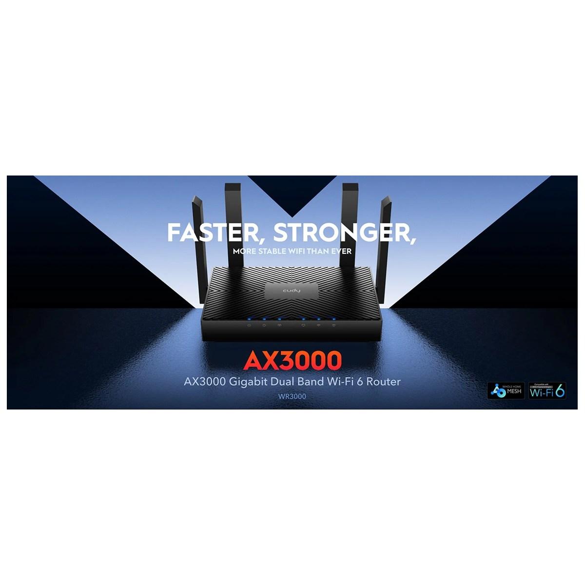 Router gigabit wi-fi 6 ax 3000, mesh, dual band, 5 in uno, router, access point, extender, wisp, client mode