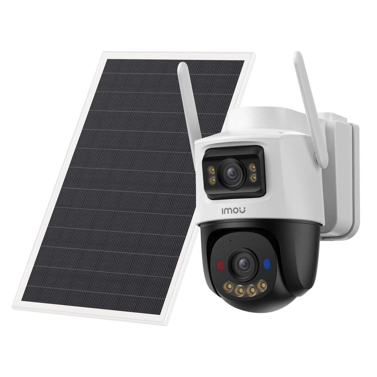 Cruiser dual 10mp telecamera motorizzata da esterno con batteria e pannello solare, ip66, 3k, wifi doppia ottica