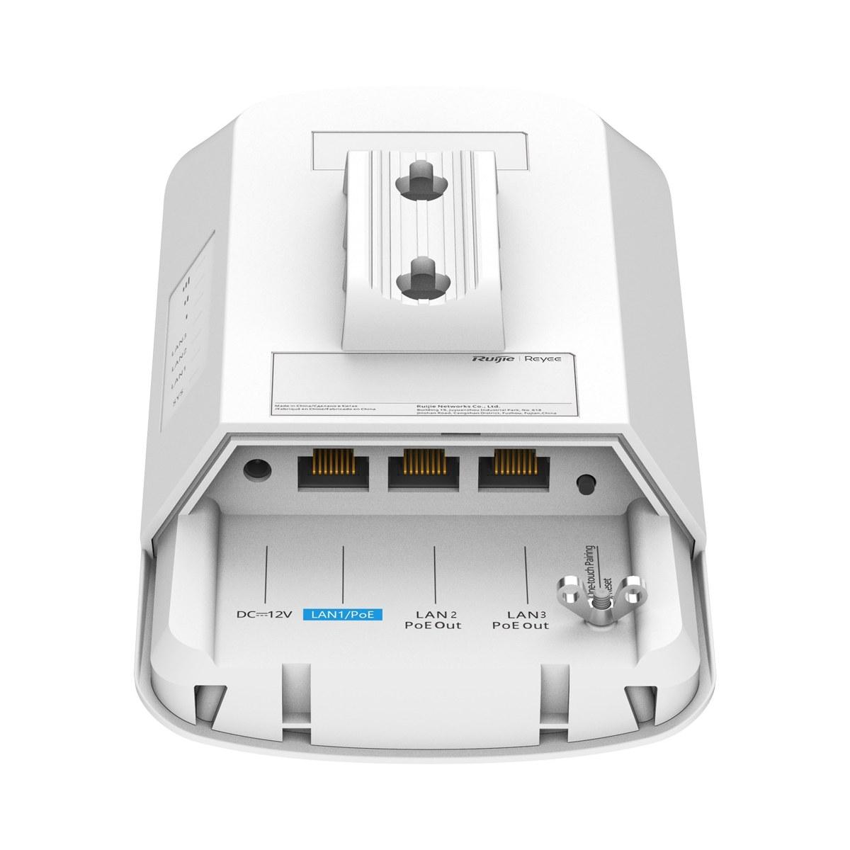 Reyee wireless bridge fino a 867mpbs, collegamento wireless fino a 3 km, frequenza 5.15 ghz 5.85 ghz, protocollo proprietario basato su tdma, ip55, adatto per esterni, 2 x poe out