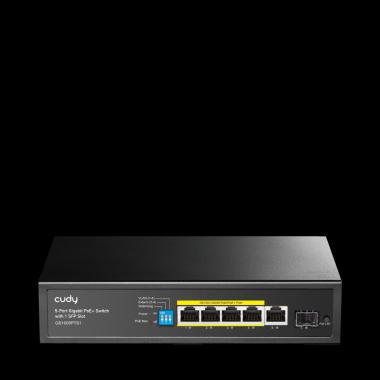 Switch gigabit poe+ a 5 porte con 1 sfp