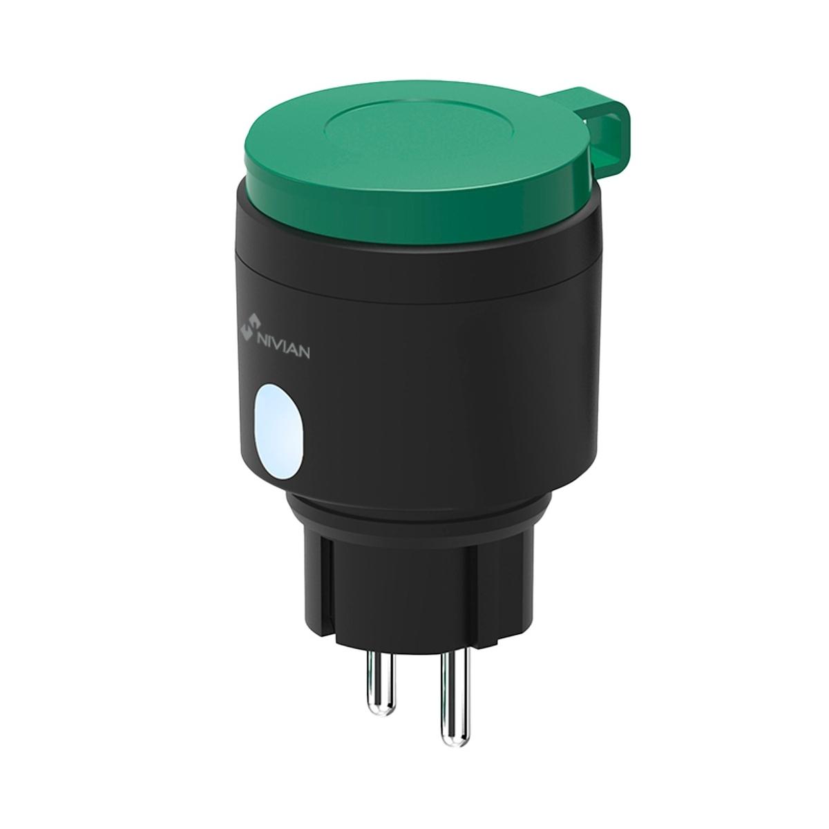 Presa smart da giardino, wifi 2.4 ghz, carico massimo 16a, statistiche di consumo, timer e calendario, compatibile con tuya smart, google, alexa