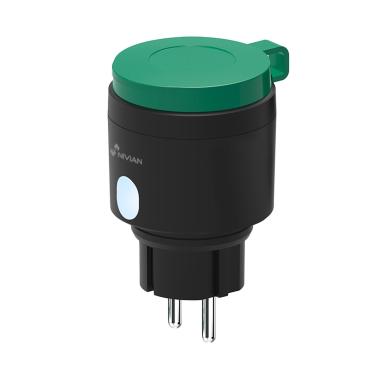 Presa smart da giardino, wifi 2.4 ghz, carico massimo 16a, statistiche di consumo, timer e calendario, compatibile con tuya smart, google, alexa