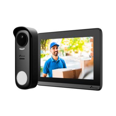 KIT VIDEOCITOFONICO NIVIAN WIRELESS WIFIHALOW, POSTAZIONE ESTERNA WIRELESS + MONITOR WIFI, POSTAZIONE ESTERNA IP65, TELECAMERA 1080P, 1 USCITA PER SERRATURA, MONITOR TOUCHSCREEN 7"