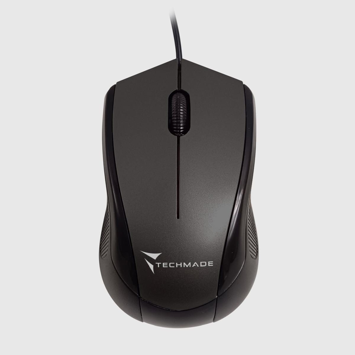 Techmade mouse ottico usb con filo black