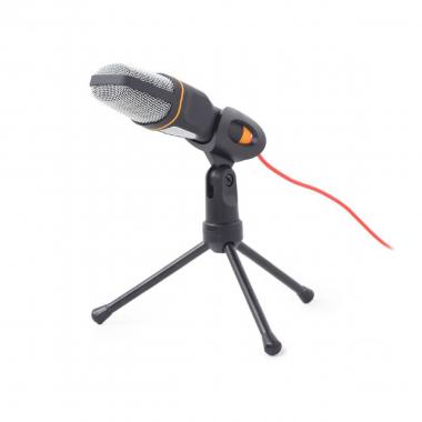 Microfono da tavolo con supporto, nero, techmade