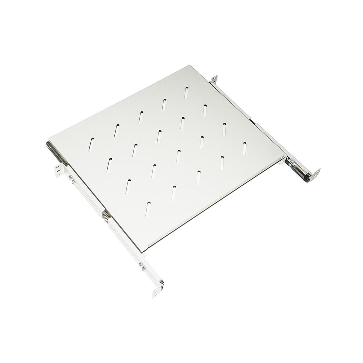 Ripiano universale per armadio rack estraibile su binari telescopici 1 unita' grigio 350mm.