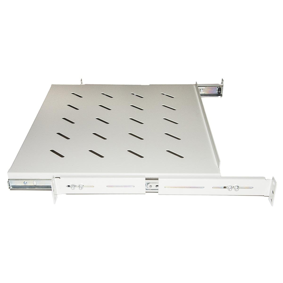 Ripiano universale per armadio rack estraibile su binari telescopici 1 unita' grigio 350mm.