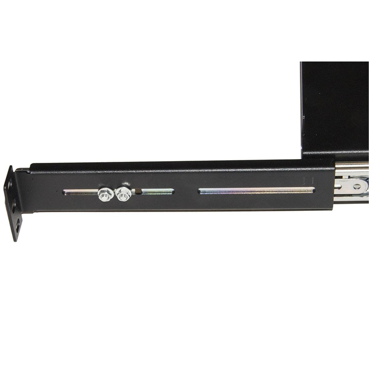 Ripiano universale per armadio rack estraibile su binari telescopici 1 unita' nero 350mm.