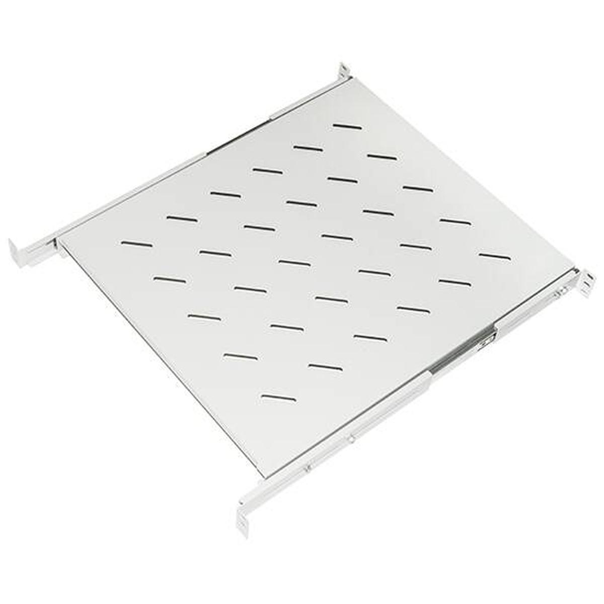 Ripiano universale per armadio rack estraibile su binari telescopici 1 unita' grigio 550mm.