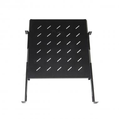 Ripiano universale per armadio rack estraibile su binari telescopici 1 unita' nero 550mm.