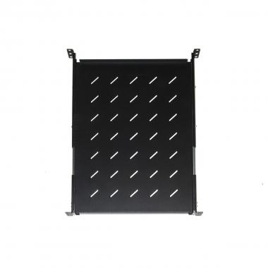 Ripiano universale per armadio rack estraibile su binari telescopici 1 unita' nero 650mm.