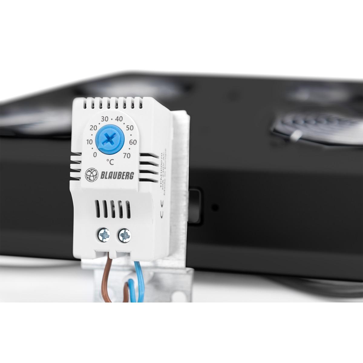 Kit 4 ventole con termostato colore nero per armadi linea professionale