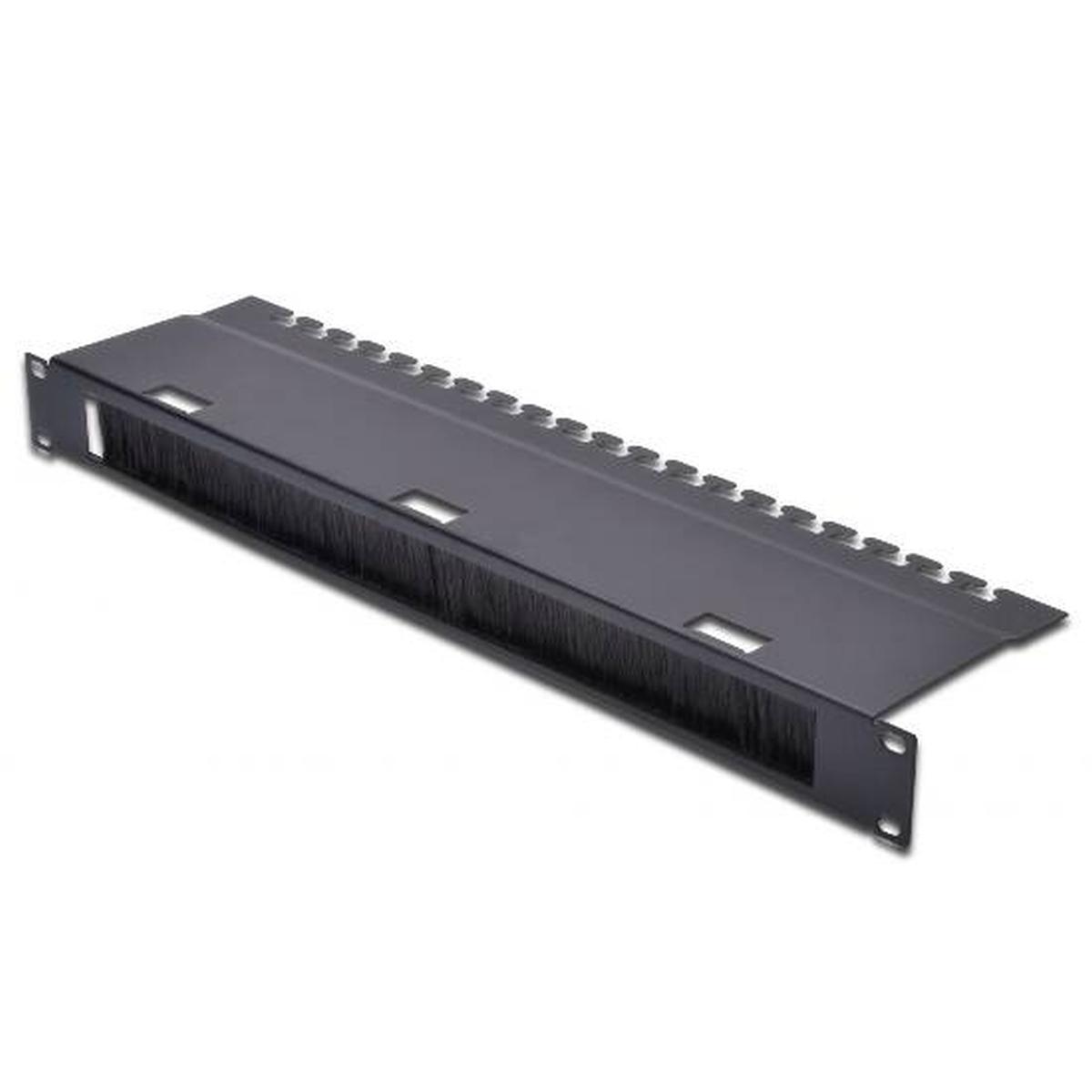 Pannello gestione cavi 1 unita' con foro centrale per armadi rack colore nero (dn-19 org-3u)