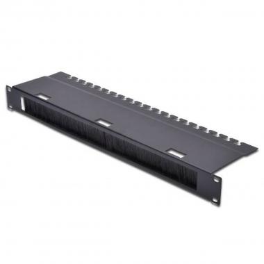 Pannello gestione cavi 1 unita' con foro centrale per armadi rack colore nero (dn-19 org-3u)