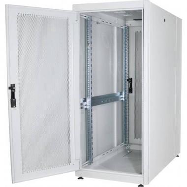 ARMADIO 26 UNIT? 19" PER RETI E SERVER MISURE (A)1299 X (L)600 X (P)1000 MM. COLORE GRIGIO CHIARO PORTA TRAFORATA