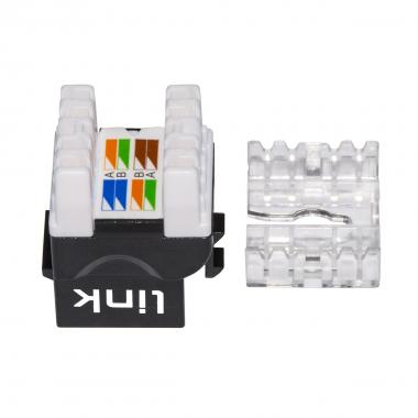 Presa rete keystone jack rj45 categoria 6 utp colore nero 180? contatti dorati 50 micron