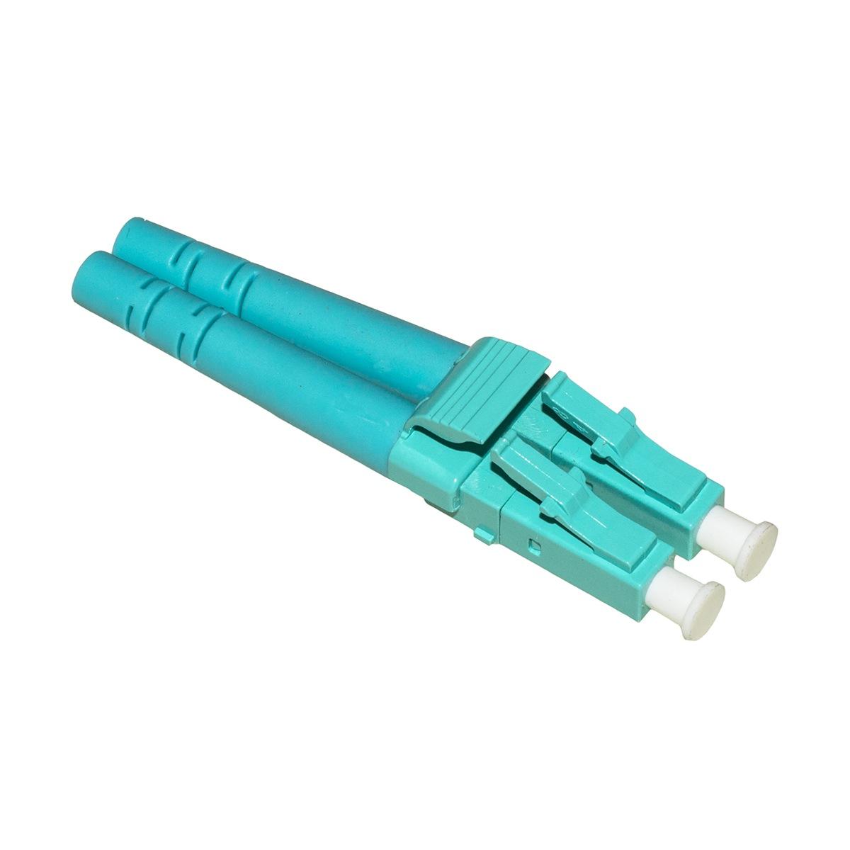 Connettore fibra ottica lc multimode om3 duplex confezione 100 connettori con cavallotti per duplex